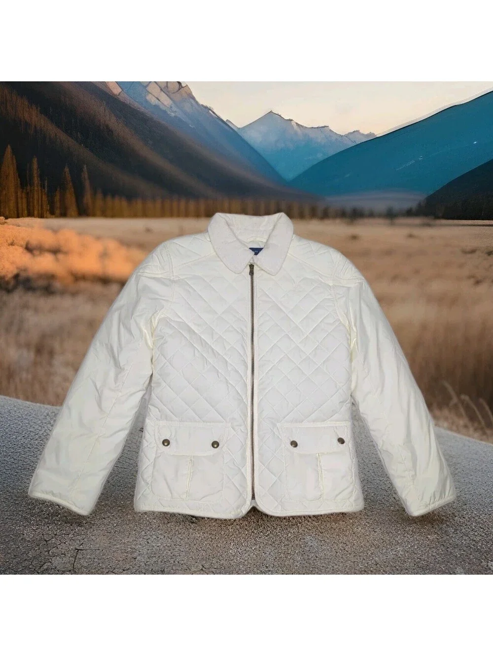 POLO RALPH LAUREN Quilted Jacket Girls XL 16 Women Small White Equestrian Barn